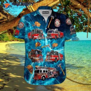 amazing firefighter blue hawaiian shirts 1