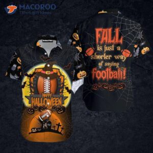 amazing football themed hawaiian black halloween shirts 1