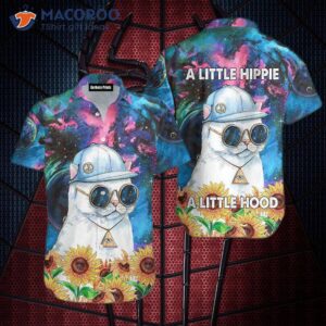 amazing hippie cats and sunflower hawaiian shirts 1