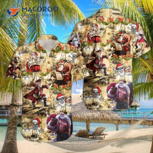 Amazing Pirate Santa Claus Hawaiian Shirts