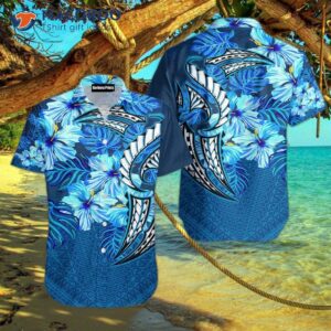 amazing polynesian blue hawaiian shirt 0