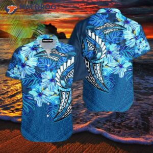 amazing polynesian blue hawaiian shirt 1