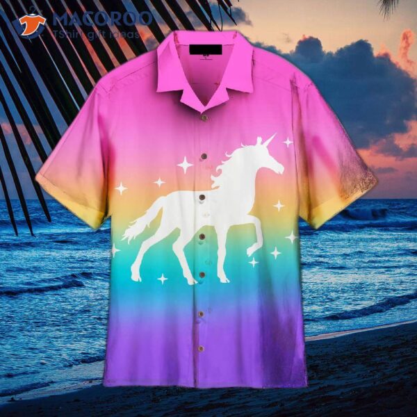 Amazing Rainbow Unicorn Gerbera Hawaiian Shirts