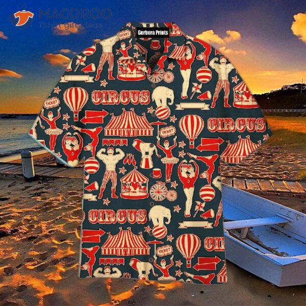 Amazing Retro Circus Red Hawaiian Shirts