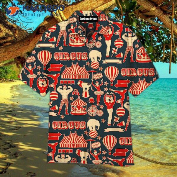 Amazing Retro Circus Red Hawaiian Shirts