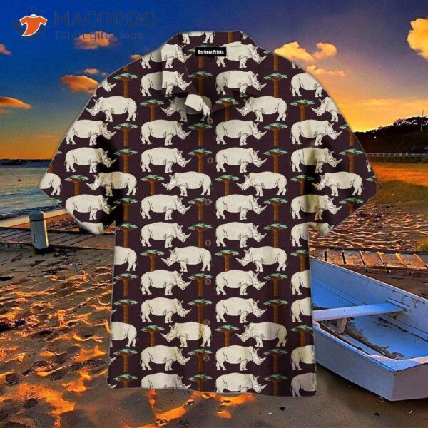 Amazing Rhino Pattern Hawaiian Shirts