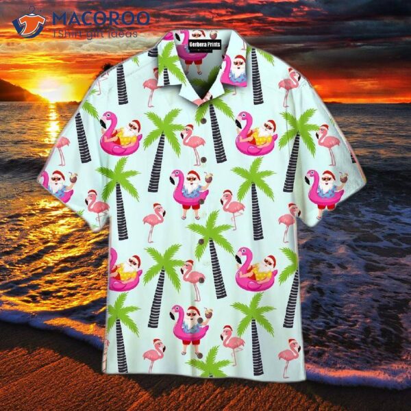 Amazing Santa Claus Flamingo On The Beach Hawaiian Shirts
