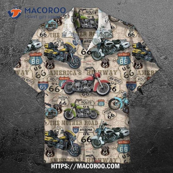 Amazing Vintage Motorcycles On Routehawaiian Shirt