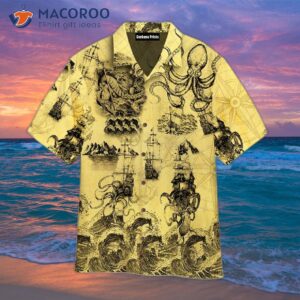 amazing yellow hawaiian octopus shirt 0