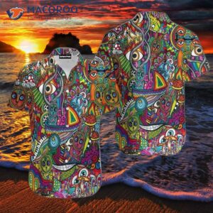 Amazingly Colorful Hippy Bunny Happy Easter Hawaiian Shirts