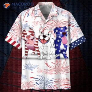 America Pitbull White Hawaiian Shirt