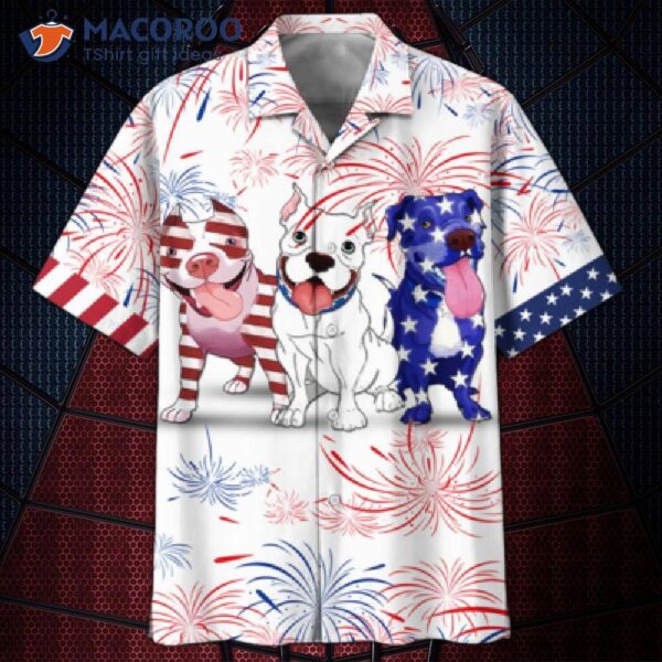 America Pitbull White Hawaiian Shirt