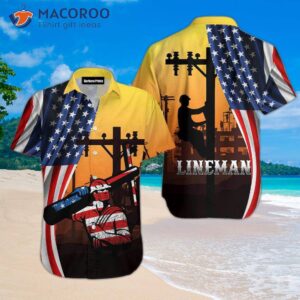 American Electrician Lineman Hawaiian Shirt