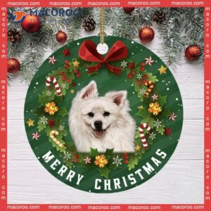 American Eskimo Dog Christmas Ceramic Ornament