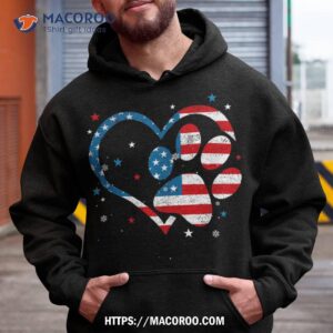 american flag patriotic dog cat paw print 4th of july shirt hoodie