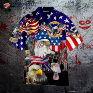 american flag patriotic eagle veteran hawaiian shirts 0