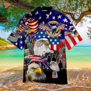 american flag patriotic eagle veteran hawaiian shirts 1