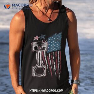 american flag piston vintage car patriotic enthusiast shirt tank top