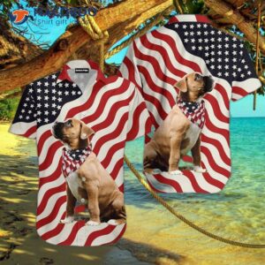 American Flag Red And White Hawaiian Shirts For Dogs