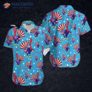 American Flag Turkeys For Thanksgiving With Blue Hawaiian Shirts