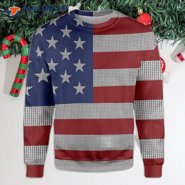 American Flag Ugly Christmas Sweater