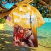 American Flags And Jesus Lion White Yellow Hawaiian Shirts.