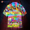 American Hippies In Colorful Hawaiian Shirts