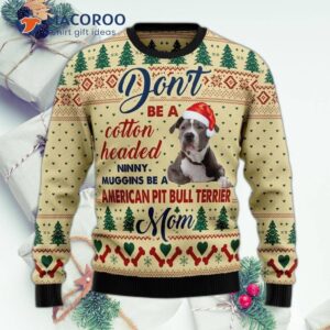 American Pit Bull Terrier Mom Ugly Christmas Sweater