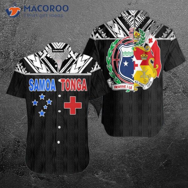 American Samoan Black And White Hawaiian Shirts