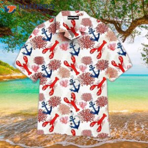 Anchor Hook, Lobster, Tropical, White, Blue, And Red Hawaiian Shirts