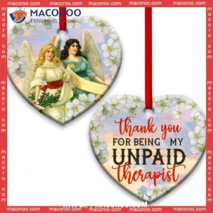 angel bestie thank you for being my unpaid therapist heart ceramic ornament angel christmas decor 0