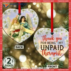 angel bestie thank you for being my unpaid therapist heart ceramic ornament angel christmas decor 1