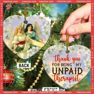 angel bestie thank you for being my unpaid therapist heart ceramic ornament angel christmas decor 2