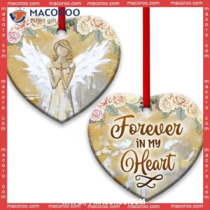 angel faith forever in my heart ceramic ornament angel wings ornament 0