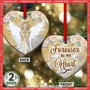 angel faith forever in my heart ceramic ornament angel wings ornament 1