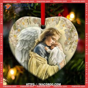 angel floral so warmth heart ceramic ornament angel christmas ornaments 1