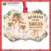 Angel So Many Of My Smiles Begin With You Metal Ornament, Christmas Angel Ornaments