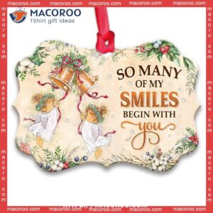 angel so many of my smiles begin with you horizontal ceramic ornament christmas angel ornaments 0
