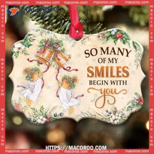 angel so many of my smiles begin with you horizontal ceramic ornament christmas angel ornaments 1
