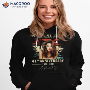 angelina jolie 41th anniversary 1982 2023 signature vintage shirt hoodie 1