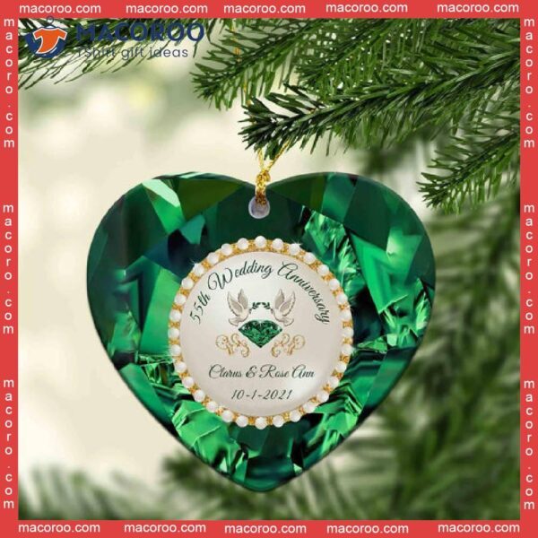 Anniversary Custom Name Christmas Ceramic Ornament