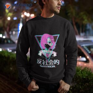 antisocial vaporwave anime girl japanese aesthetic t shirt sweatshirt