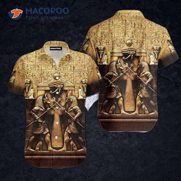 Anubis Ancient Egyptian Yellow Hawaiian Shirts