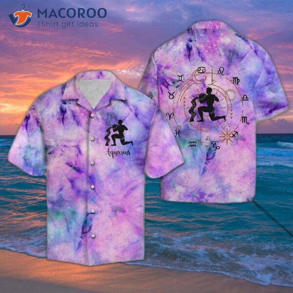 Aquarius Horoscope Lovers Love Purple Hawaiian Shirts