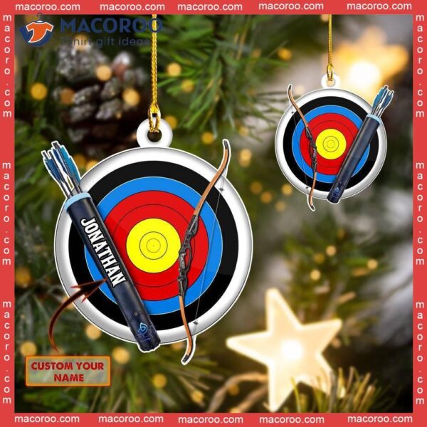 Archery-themed Custom-shaped Acrylic Christmas Name Ornament Gift