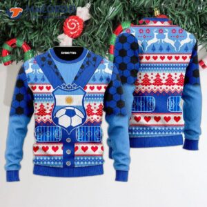 Argentina Will Be Champions Of The Football Cup Ugly Christmas Sweater.