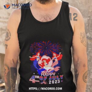 ariel mermaid red blue fireworks happy 4th of july 2023 independenshirt tank top