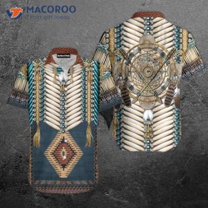 Arrow Native American Pattern Blue And Brown Hawaiian Shirts