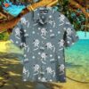 Astronauts Skateboarding In Space Gray Hawaiian Shirts