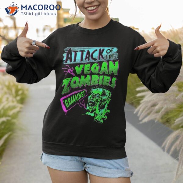 Attack Of The Vegan Zombies Vegetarian Halloween Shirt